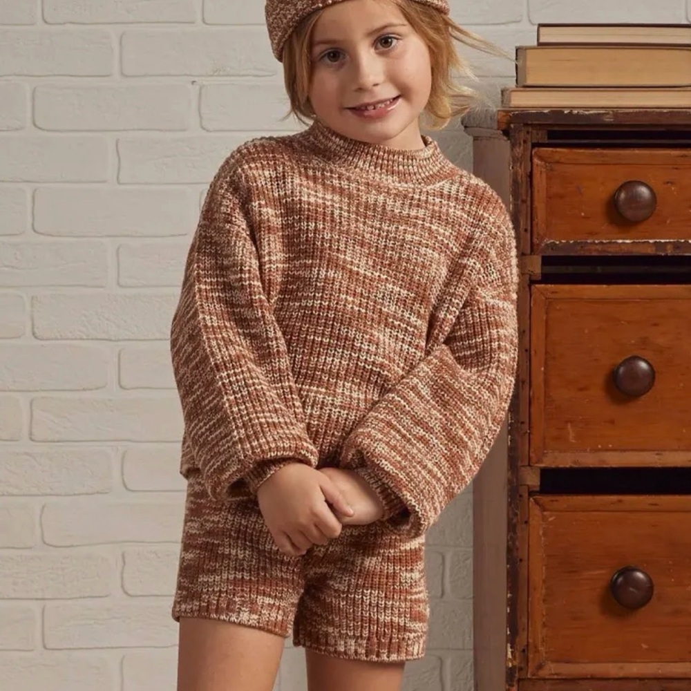Rylee + Cru Rust and Cream Knit Two-Piece
